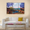 old fishing village,oil painting style Multi Panel Canvas Wall Art