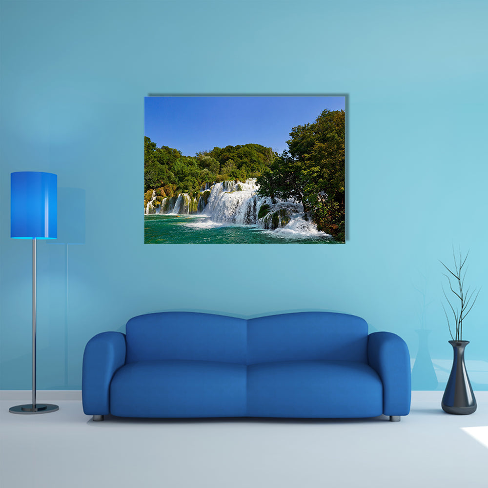 Waterfall Krka In Croatia Multi Panel Canvas Wall Art