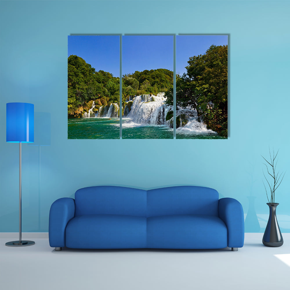 Waterfall Krka In Croatia Multi Panel Canvas Wall Art