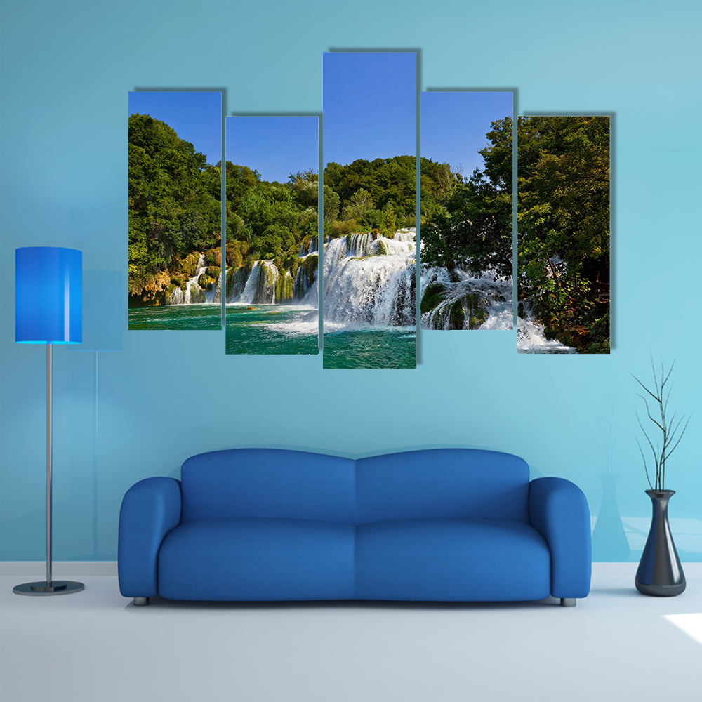 Waterfall Krka In Croatia Multi Panel Canvas Wall Art