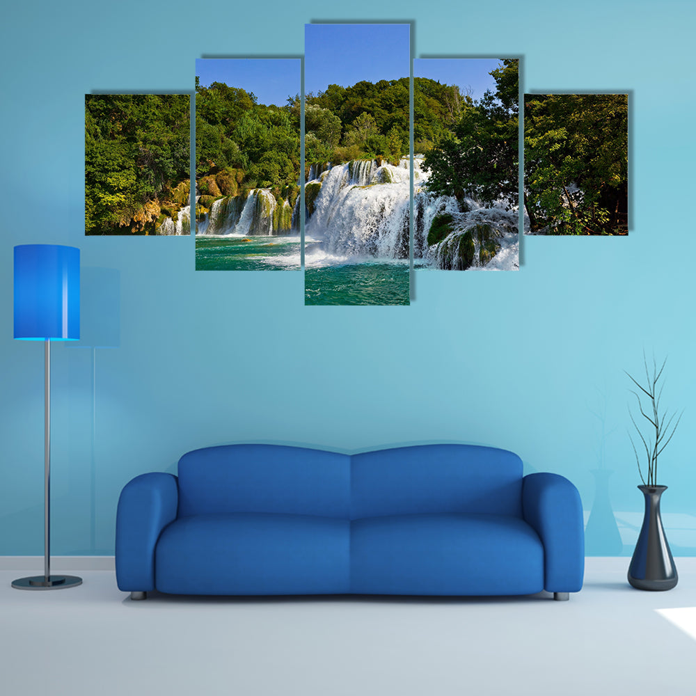 Waterfall Krka In Croatia Multi Panel Canvas Wall Art