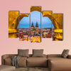 Prague, Tyn Church and Old Town Square, Czech Republic multi panel canvas wall art