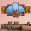 Prague, Tyn Church and Old Town Square, Czech Republic multi panel canvas wall art