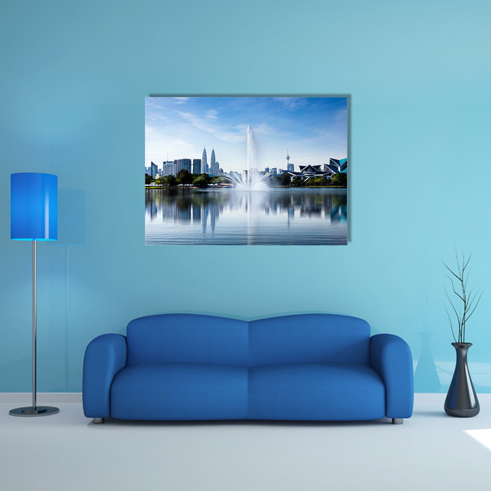 Kuala Lumpur, Malaysia skyline at Titiwangsa Park multi panel canvas wall art