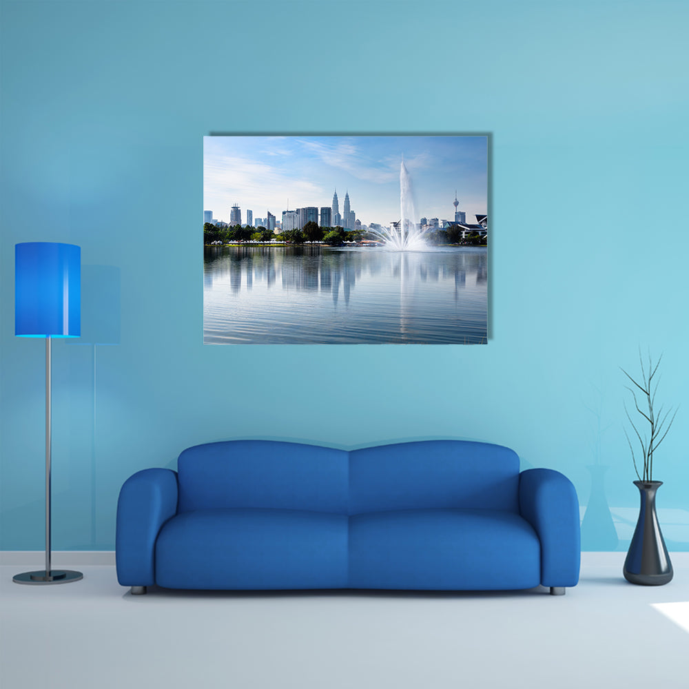 Kuala lumpur Malaysia skyline at Titiwangsa Park multi panel canvas wall art