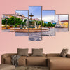 Lisbon, Portugal cityscape at Rossio Square multi panel canvas wall art