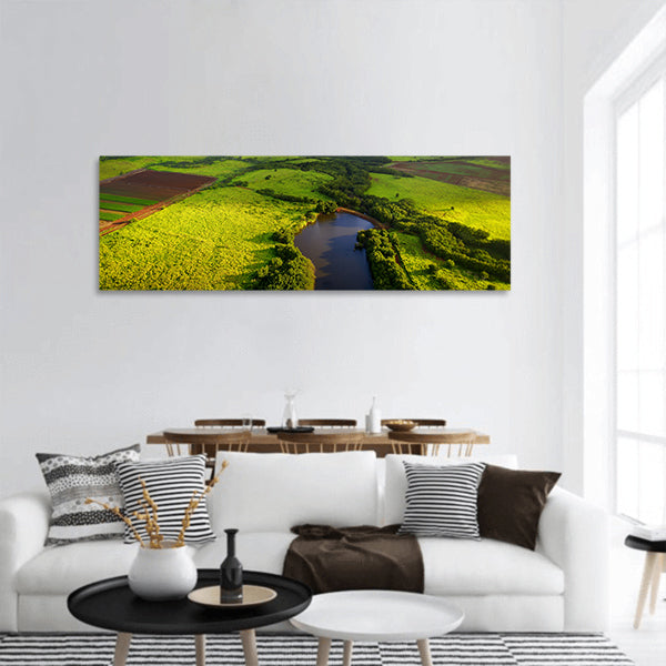 Aerial View Panoramic Canvas Wall Art