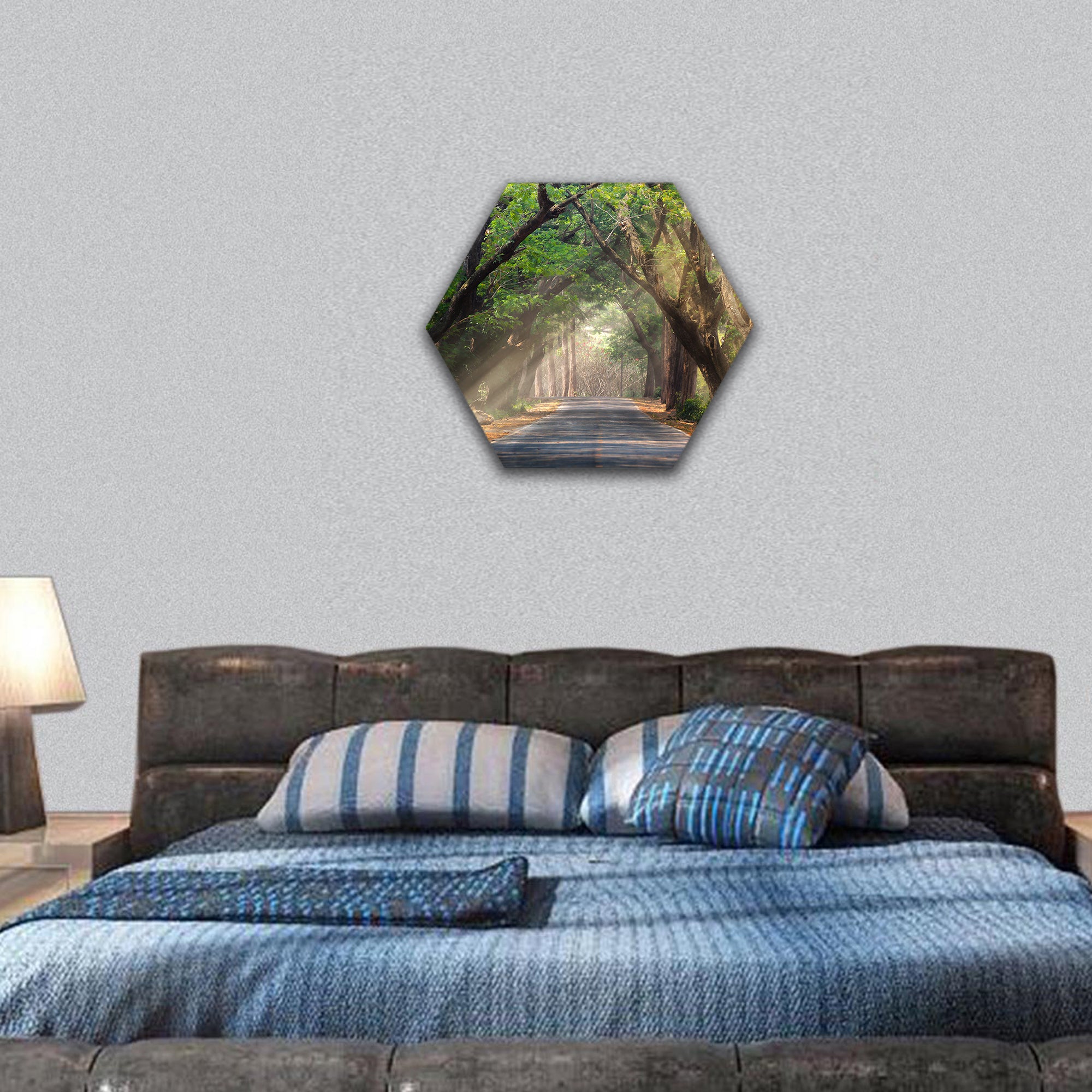 Big tree and beautiful nature hexagonal canvas wall art