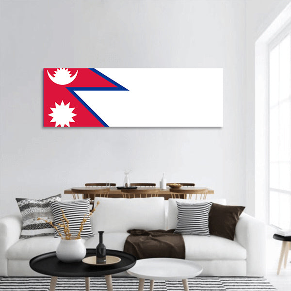 Nepal flag panoramic canvas wall art