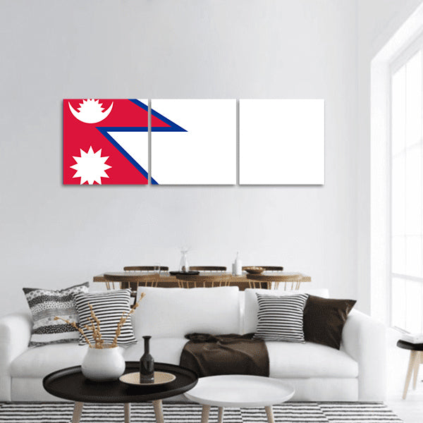 Nepal flag panoramic canvas wall art
