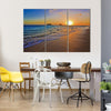 Sunrise Over The Pacific Ocean At The Beach Of The Lanikai, Hawaii, Multi Panel Canvas Wall Art