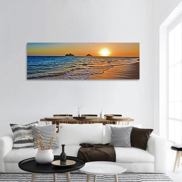 Lanikai beach panoramic canvas wall art