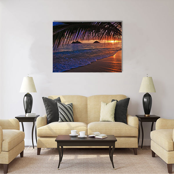 Pacific sunrise at Lanikai beach, Hawaii Multi Panel Canvas Wall Art