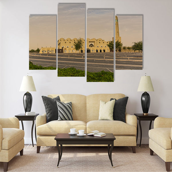 Most of the national mosque in Doha, Qatar Multi panel canvas wall art