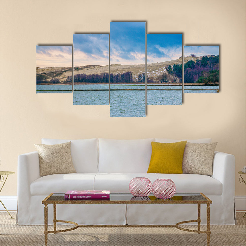 Parnidis dune in winter, Neringa, Lithuania Multi panel canvas wall art