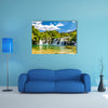 Scene Of A Beautiful Waterfall In A Park Multi Panel Canvas Wall Art