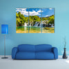 Scene Of A Beautiful Waterfall In A Park Multi Panel Canvas Wall Art