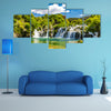 Scene Of A Beautiful Waterfall In A Park Multi Panel Canvas Wall Art