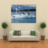 Gentoo Penguin playtime at your local iceberg, Antarctica Multi panel canvas wall art