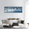 Penguin playtime panoramic canvas wall art