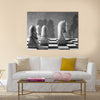 Chess piece with a rearing horse as shadow multi panel canvas wall art