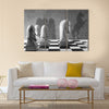 Chess piece with a rearing horse as shadow multi panel canvas wall art