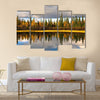 Scenic view of reflection of trees on lake, Sweden multi panel canvas wall art