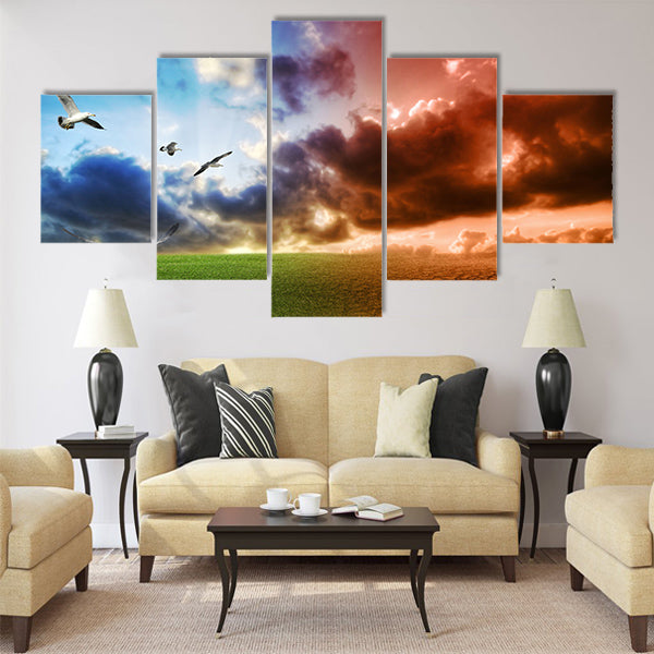 Global Warming concept Multi Panel Canvas Wall Art