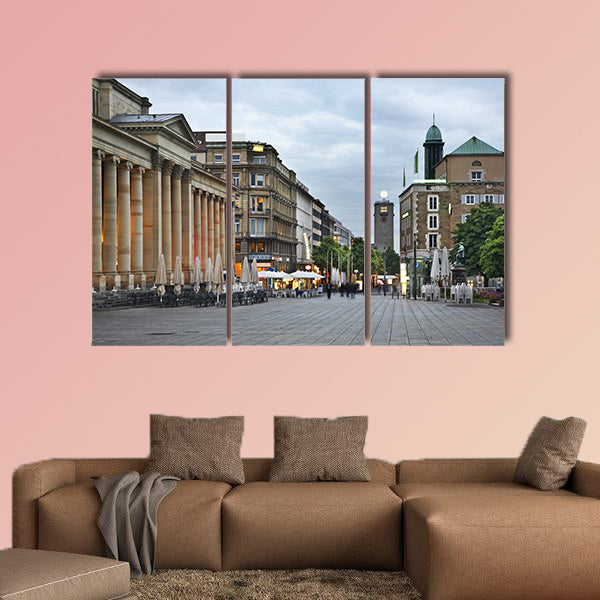 King Street in Stuttgart, Germany multi panel canvas wall art