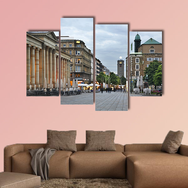 King Street in Stuttgart, Germany multi panel canvas wall art