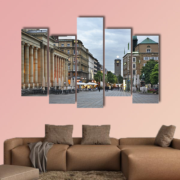King Street in Stuttgart, Germany multi panel canvas wall art