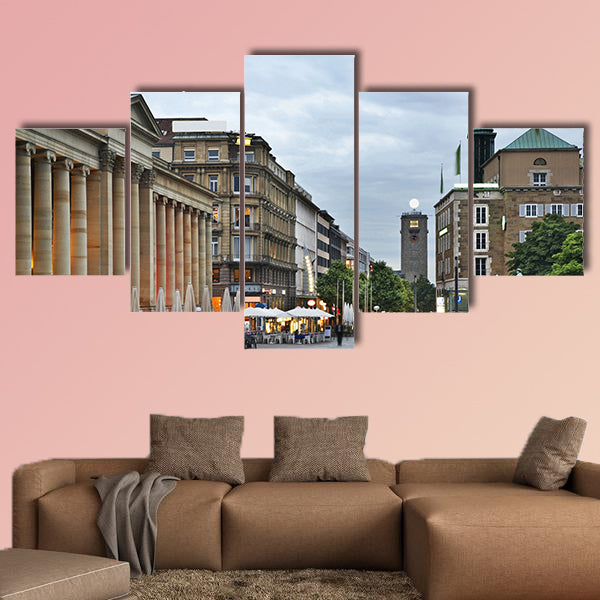 King Street in Stuttgart, Germany multi panel canvas wall art