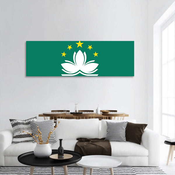 Macau flag panoramic canvas wall art