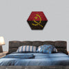 Angola flag hexagonal canvas wall art