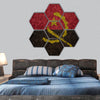 Angola flag hexagonal canvas wall art