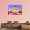 Cathedral of Christ the Saviour in Moscow at dusk Multi panel canvas wall art