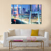 Night view of the bridge and city in shanghai china.  multi panel canvas wall art