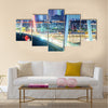 Night view of the bridge and city in shanghai china.  multi panel canvas wall art