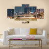 Bridges and buildings at night in downtown Osaka multi panel canvas wall art