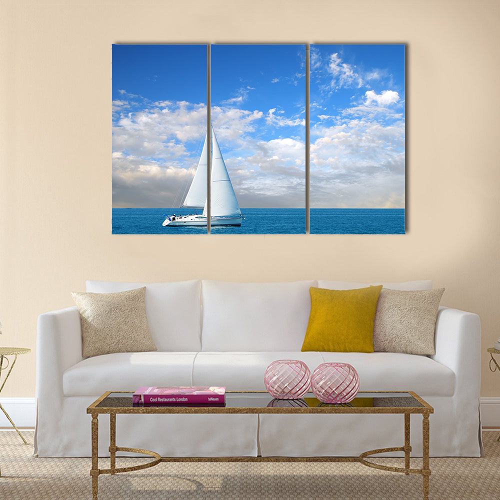 Modern sail boat Multi panel canvas wall art