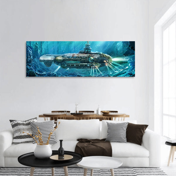 Beautiful view of ocean panoramic canvas wall art