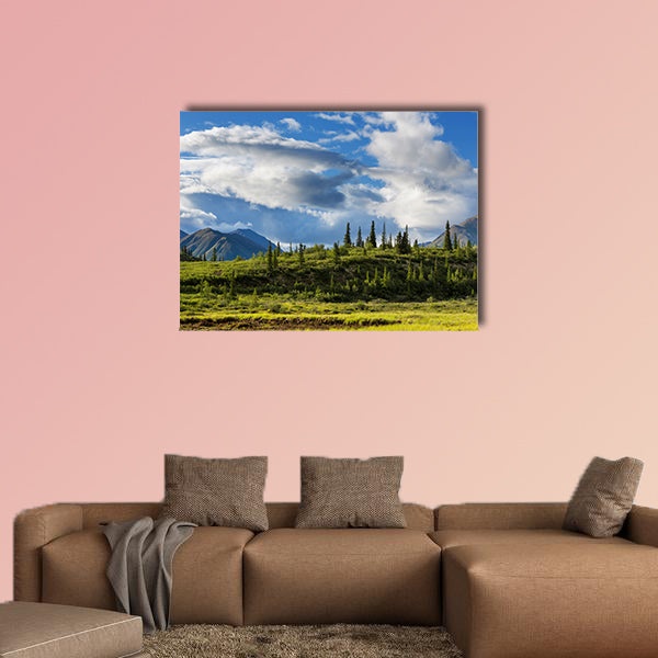 Mountains of Alaska in summer multi panel canvas wall art