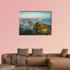 Aerial view of Christ and Botafogo Bay from high angle multi panel canvas wall art