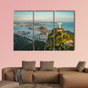 Aerial view of Christ and Botafogo Bay from high angle multi panel canvas wall art