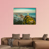 Aerial view of Christ and Botafogo Bay from high angle multi panel canvas wall art