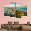 Aerial view of Christ and Botafogo Bay from high angle multi panel canvas wall art