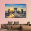 Chain Bridge when sunrise, Budapest, Hungary multi panel canvas wall art