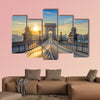 Chain Bridge when sunrise, Budapest, Hungary multi panel canvas wall art