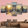 Chain Bridge when sunrise, Budapest, Hungary multi panel canvas wall art