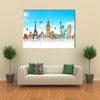 Famous monuments of the world grouped together Multi panel canvas wall art